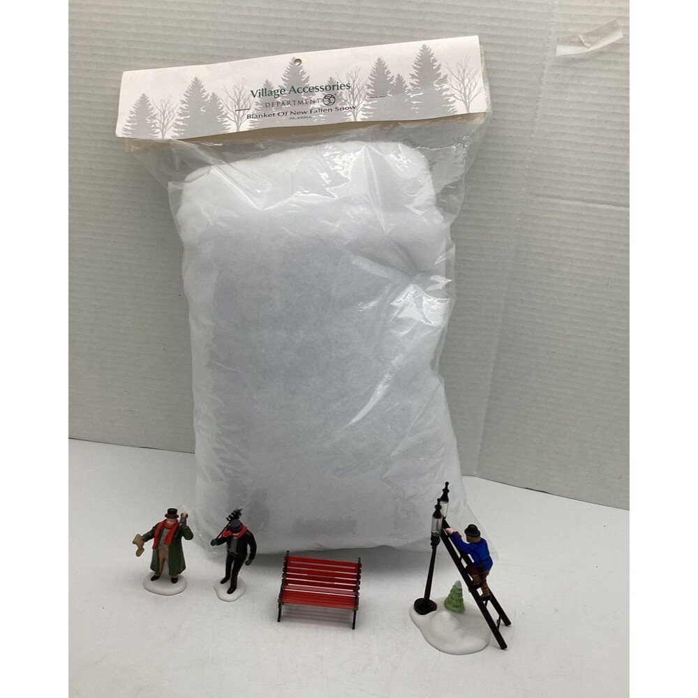Lot Dept 56 Village Lamplighter Park Bench Town Crier Chimney Sweep Snow